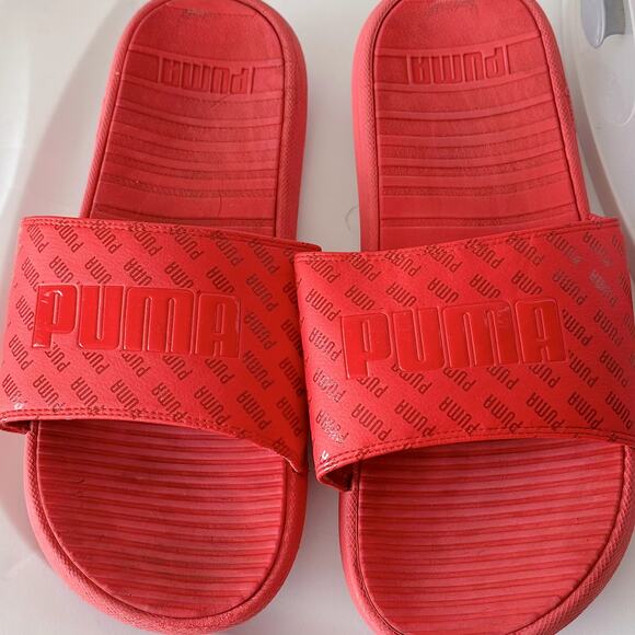 PUMA Cool Cat Repeat Red Logo Slides - Picture 4 of 4